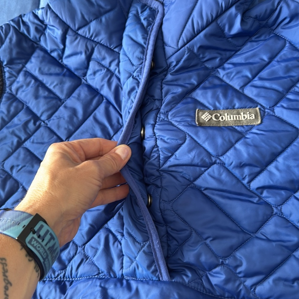 Columbia Women's Sweet View Fleece Hooded Pullover Lapis Blue Dark Nocturnal XL! - Picture 7 of 12